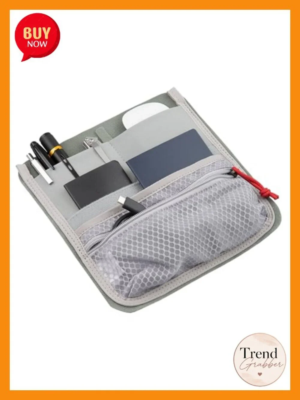 Tactical Admin Organizer with Hook and Loop, Multi Pocket Bag Insert, Nylon EDC